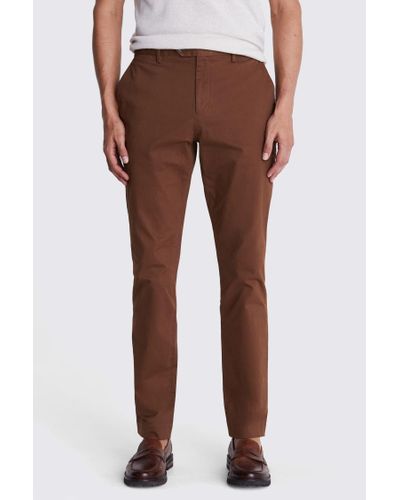 Moss Slim Fit Copper Stretch Chinos - Red