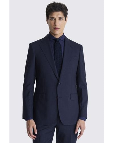 ZEGNA Italian Tailored Fit Check Suit Jacket - Blue
