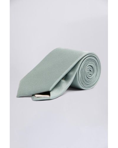 Moss Sage Oxford Silk Tie - Multicolour