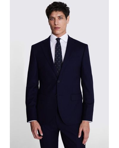 Reda Italian Slim Fit Hopsack Suit Jacket - Blue
