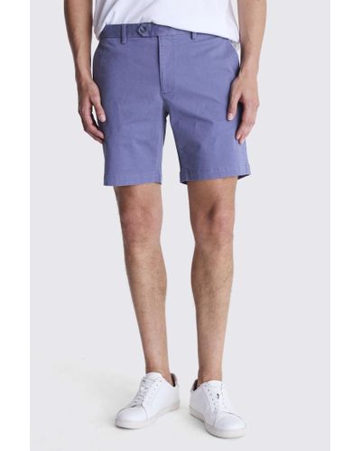 Moss Slim Fit Chino Shorts - Blue