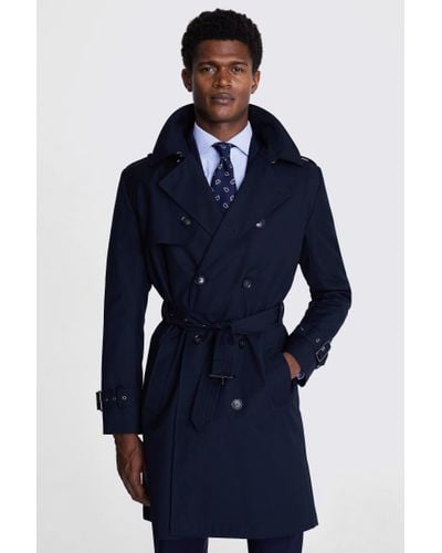 Moss Trench Coat - Blue