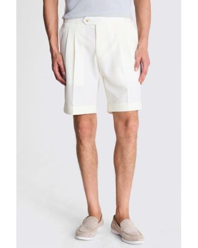 Moss Ecru Seersucker Shorts - White