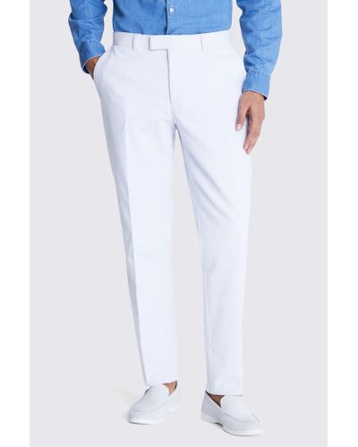 Moss Tailored Fit Light Corduroy Trousers - Blue