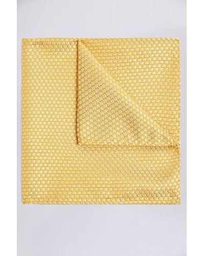Moss Ochre Textured Pocket Square - Yellow