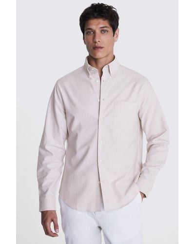 Moss Rose Taupe Washed Oxford Shirt - Pink