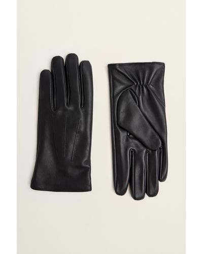 Moss Black Leather Gloves