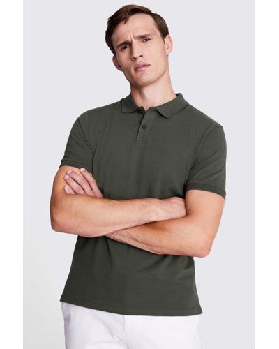 Moss Khaki Pique Polo Shirt - Green