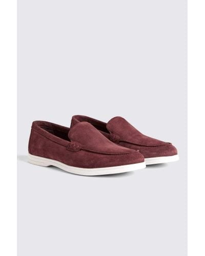 Moss Lewisham Dusty Suede Casual Loafer - Red