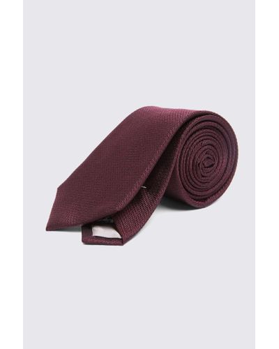 Moss Burgundy Silk Semi-Plain Tie - Purple
