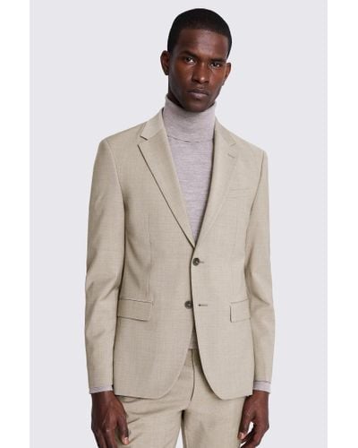 DKNY Slim Fit Taupe Suit Jacket - Natural