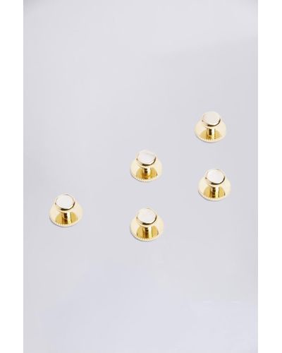 Moss Mother Of Pearl Dress Studs - Natural