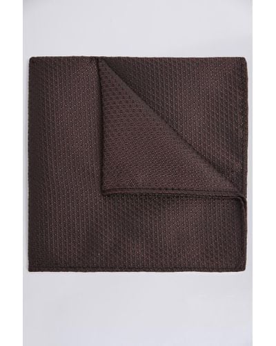 Moss Burgundy Textured Pocket Square - Brown