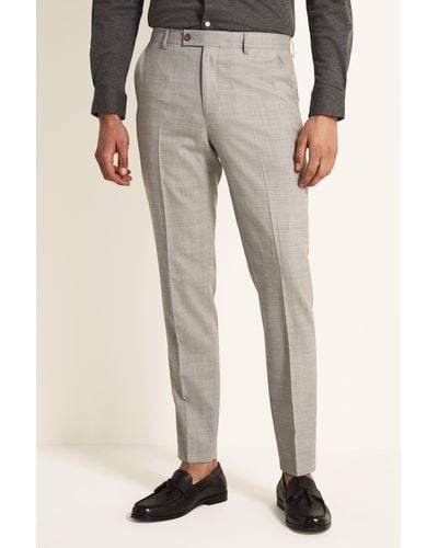 Ted Baker Slim Fit Light Grey Crepe Trousers