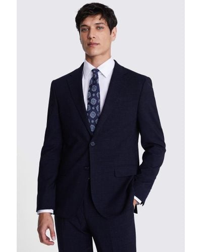 Reda Italian Slim Fit Check Suit Jacket - Blue