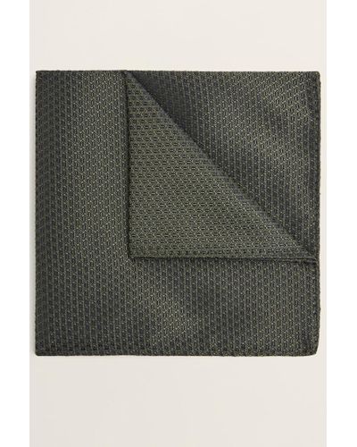 Moss Thyme Textured Pocket Square - Black