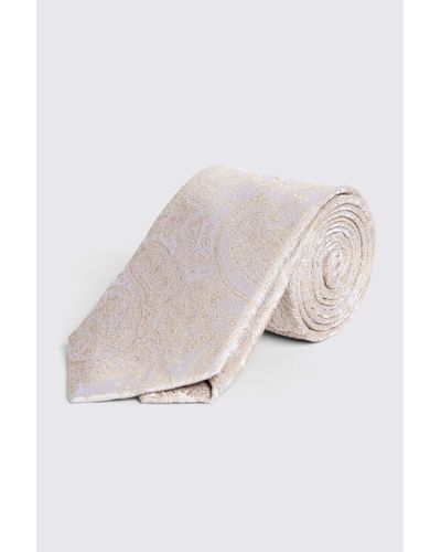 Moss Champagne Wedding Paisley Tie - Natural