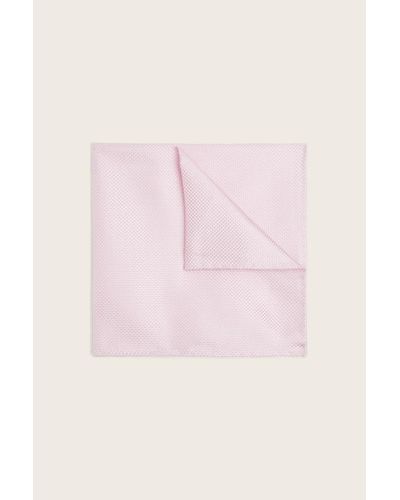 Moss Plain Natte Silk Pocket Square - Pink