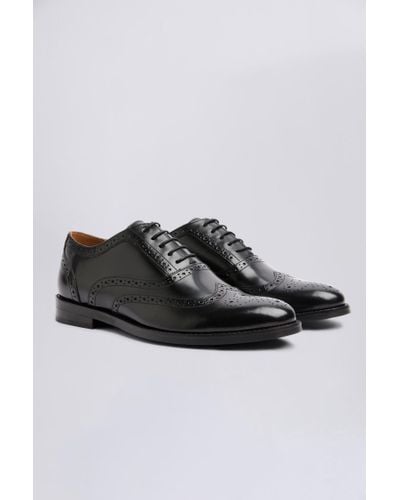 Moss Oxford Brogue Shoes - Black
