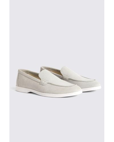 Moss Lewisham Ivory Suede Casual Loafers - White