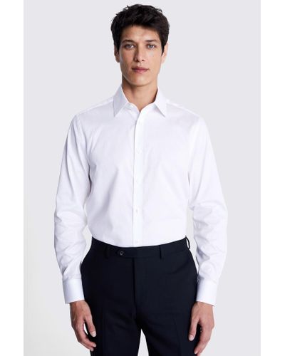 Moss Tailored Fit Piqué Shirt - White