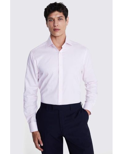 Moss Tailored Fit Dobby Stretch Shirt - White