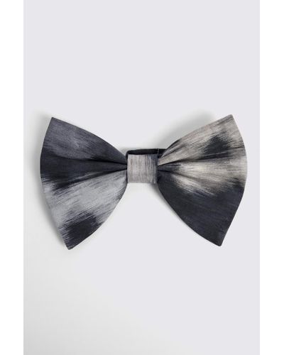 Moss Midnight Macro Floral Oversized Bow Tie Made With Liberty Fabric - Grey