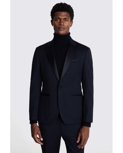 DKNY Slim Fit Notch Lapel Tuxedo Suit Jacket - Blue