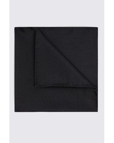 Moss Silk Semi-Plain Pocket Square - Black