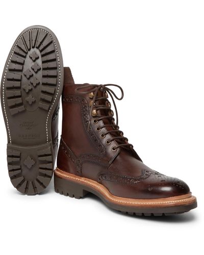dark brown brogue boots