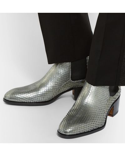 tom ford python chelsea boots