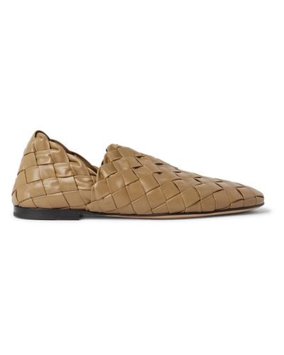 bottega veneta intrecciato leather slippers