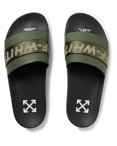 off white green slides
