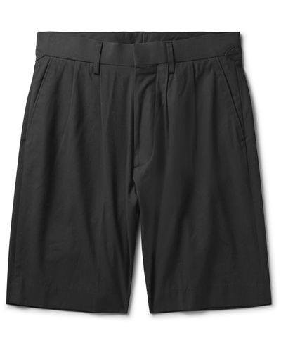 AURALEE Cotton-gabardine Shorts in Black for Men - Lyst