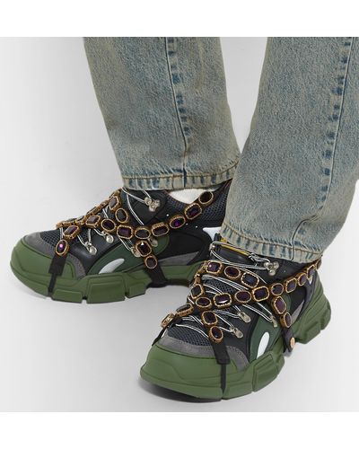 gucci green flashtrek sneakers