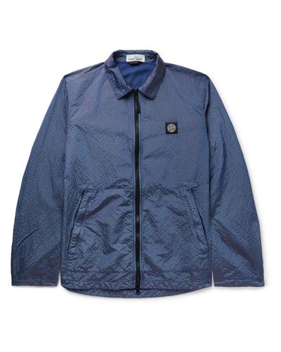 Stone Island Synthetic Iridescent Nylon Metal Jacket in Blue for Men - Lyst