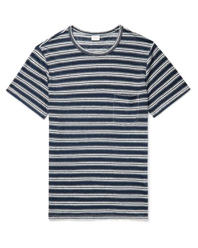 Onia Chad Striped Linen T-shirt in Blue for Men - Lyst