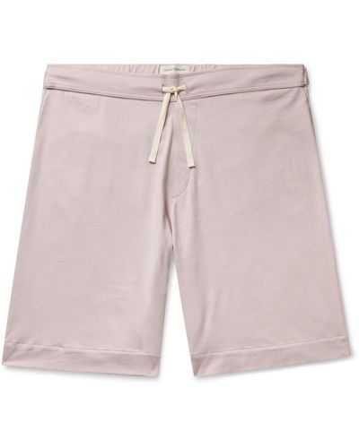 Oliver Spencer Comfort Supima Cotton-jersey Drawstring Shorts in Purple ...