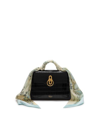 mulberry micro seaton black croc