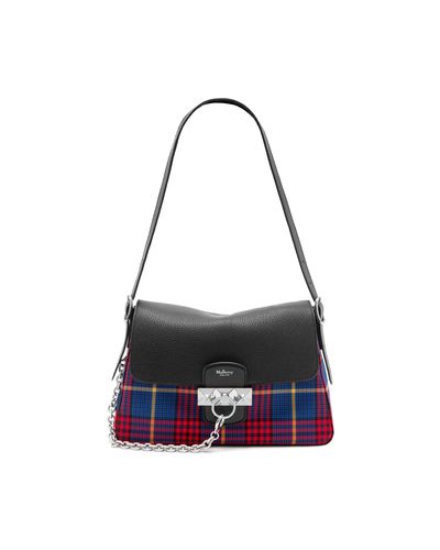 Mulberry Keeley In Porcelain Blue Tartan Check Canvas | Lyst UK