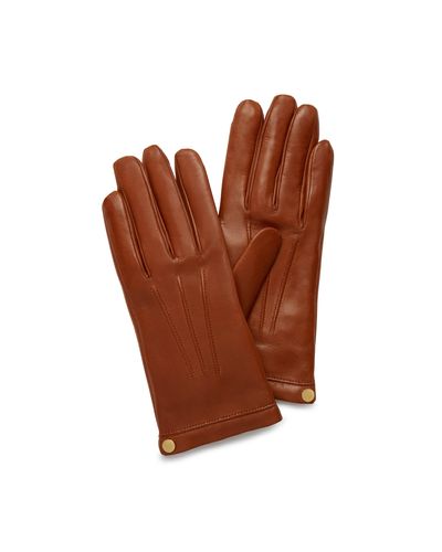 Mulberry Soft Nappa Leather Gloves In Cognac Nappa Leather in Brown - Lyst