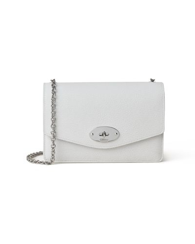 Mulberry Small Darley With Leather And Chain Strap In White Small ...
