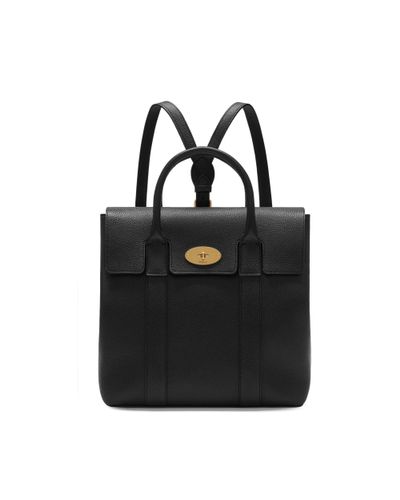 mulberry black leather backpack