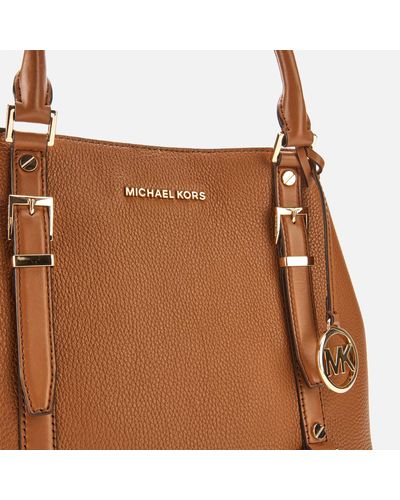 MICHAEL Michael Kors Leather Bedford Legacy Large Grab Tote Bag in Tan  (Brown) - Lyst