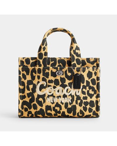 COACH Canvas Leopard Print Tote Bag - Metallic
