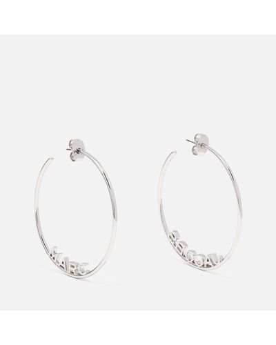 Marc Jacobs Oversized The Monogram Silver-tone Hoops - White