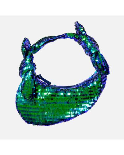 Stine Goya Julius Knotted Sequined Satin Bag - Green