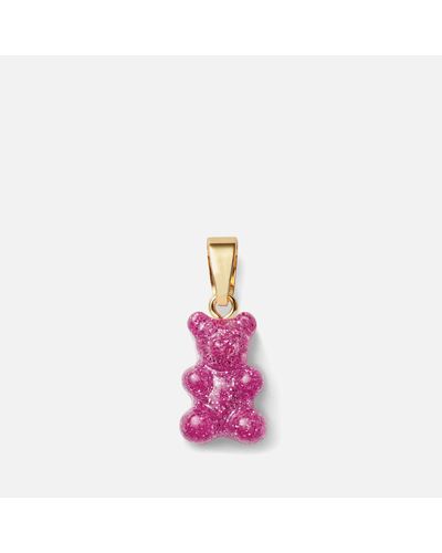 Crystal Haze Jewelry Nostalgia Bear Gold-plated And Resin Pendant - Pink