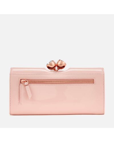 Ted Baker Leather Honeyy Twisted Bobble Patent Matinee Purse in Pink - Lyst
