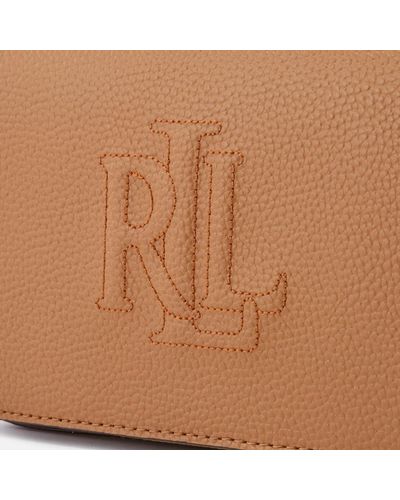 lauren ralph lauren tan leather carmen cross body bolsa